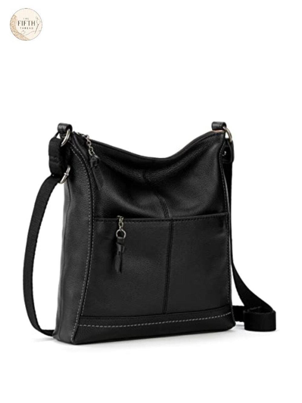The Sak Leather Crossbody Purse Adjustable Strap Zipper Closure Handbag